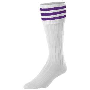    Twin City Euro Trio Soccer Socks WHITE/PURPLE L