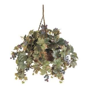   : Nearly Natural Grape Leaf Hanging Basket Silk Plant: Home & Kitchen