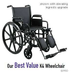  Medline Excel K4 Basic Light Weight Wheelchair: Health 