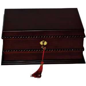    Tasseled Key Matte Walnut Wooden Jewelry Box: Home & Kitchen