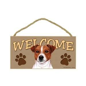  Jack Russell Terrier Wood Welcome Door Sign 5x10 