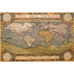  World Map by Abraham Ortelius 18x12: Home & Kitchen