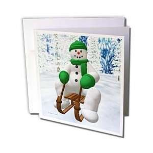  BK Vintage Snowmen   Sledding Snowman   Greeting Cards 12 