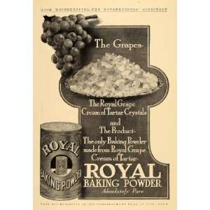   Baking Powder Grape Cream Tartar Crystal   Original Print Ad Home