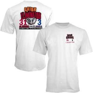  2005 Alabama Crimson Tide Over Gators White Score T shirt 