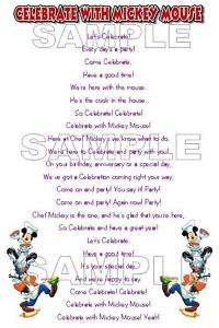 Disney Chef Mickeys Song Lyrics Scrapbook Paper Piece  