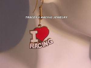 love Racing earrings car auto dirt racing jewelry  