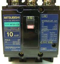 MITSUBISHI NF30 CS Circuit Breaker 10 Amps, 3 Pole  
