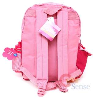 Barbie School Backpack Book 16 Large Bag  Pink Flowers w/Water Bottle 