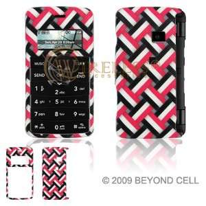  Red Black and White 3D Stripes Design Leather Finish Snap 