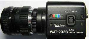 WATEC WAT 202B CCD Color Camera PAL Avenir 12mm Lens  