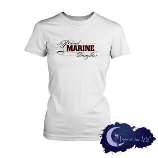 Proud Marine Sister   USMC Military Supporter Ladies T Shirt  