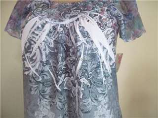 New Julies Closet Maternity Womens Clothes S M L Gray Shirt Top Flower 