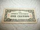 vintage paper money from japanese government one centavo returns not
