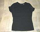 304 New York & Co Black Short Sleeve T shirt ring & strap Top S