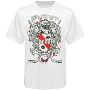   Washington Capitals Youth White Rebel Crest T shirt (Small) Sports