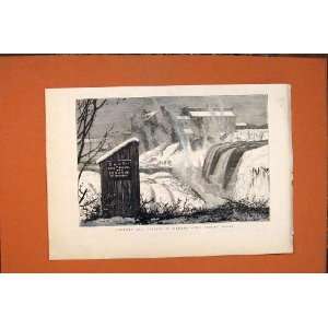   Canada Rideau Falls Sketches Canadian Old Print 1879