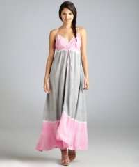 Bluefly   pink and grey tie dye silk crepe maxi dress customer reviews 
