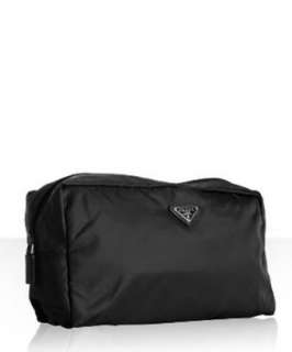 Prada black nylon travel pouch   