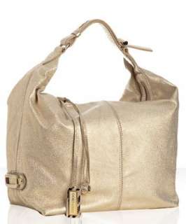 Jimmy Choo metallic gold leather Beale medium shoulder bag   