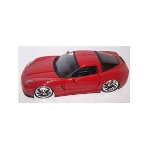   24 Scale Diecast Big Time Muscle 2006 Chevy Corvette Z06 in Color Red
