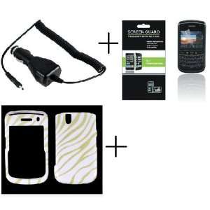   Screen Protector + Car Charger for Blackberry Tour 9630 / Bold 9650