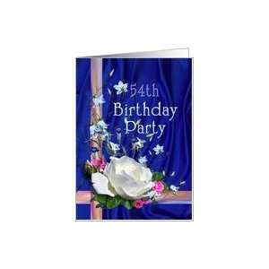    54th Birthday Party Invitation, White Rose Card: Toys & Games