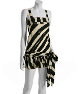 Twenty8Twelve black striped silk cotton Marcia belted mini dress 