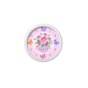  Blossoms And Butterflies Personalized Clock