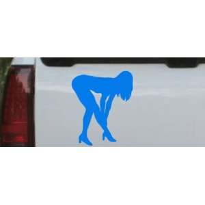 Sexy Girl Silhouettes Car Window Wall Laptop Decal Sticker    Blue 6in 