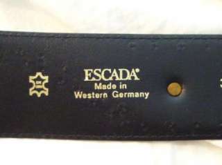 Escada Black Belt with Gold Decorations Western Germany 29  