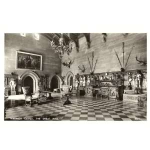  Vintage Postcard The Great Hall Warwick Castle Warwick England UK