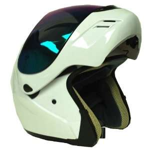   Bike Modular Filp up Full Face Adult Helmet Solid White: Automotive