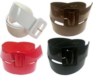 Wide Patent Leather Cinch Belt for Women  