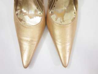 BCBGIRLS Metallic Gold Pointed Toe Pumps Heels Shoes 10  