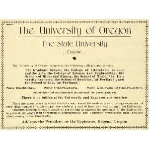   State College Eugene Graduate   Original Print Ad