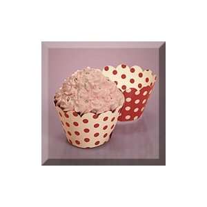   Red/Wht Reversible Polka Dot Cupcake Wrapper