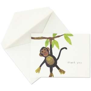   Monkey Fluorescent White Thank You Notes (CT1022): Office Products