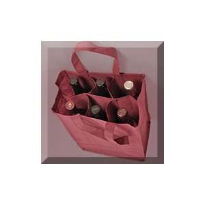 100ea   10 X 7 X 14 Burgundy 6 Bottle Wine Non Woven Bag  