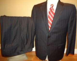 HICKEY FREEMAN MADISON SUIT 42R NAVY BLUE PS HAND STITCED EXCELLENT 