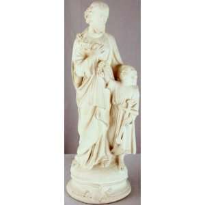  Vintage French Religious Chalkware Sculpture Father Son 