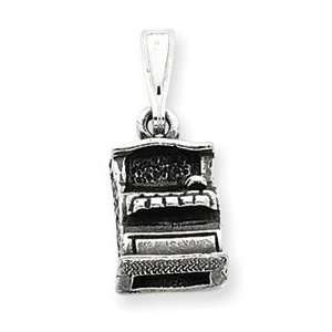    Sterling Silver Antiqued Cash Register Charm QC4033 Jewelry
