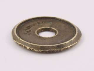 ANTIQUE 50 GRAMS BRONZE SCALE BALANCE WEIGHT LEAD DISK  