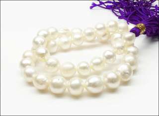   BAROQUE 10 12MM NATURAL SOUTH SEA PEARL NECKLACE!14K GOLD CLASP  