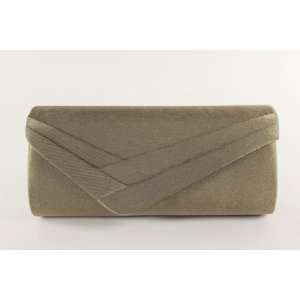    Brown Satin Sophisticated Clutch Evening Purse 