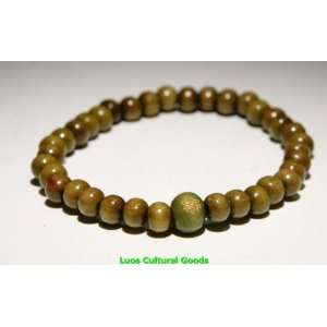  Tibetan Buddha Prayer Mala Green Sandalwood Bracelet w030 