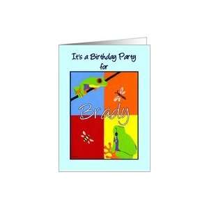   for Brady   Colorful frogs bee dragonfly bugs Card: Toys & Games
