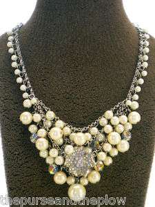 NEW! CAROLEE CRYSTAL & FAUX PEARL NECKLACE $125 NWT  