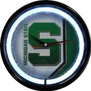 Michigan State Spartans Plasma Neon Clock  Sports 