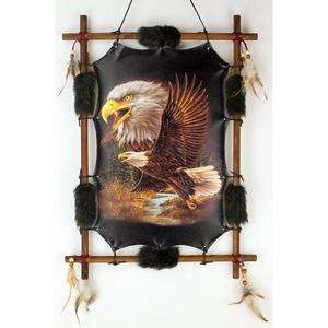 Large 22 x 16 Framed Flying Eagle Dream Catcher Wall Decor  